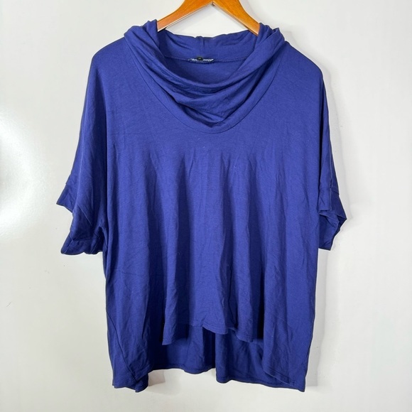 Eileen Fisher Oversized Cowl Neck Short Sleeve Top Size Xsmall - Picture 1 of 3